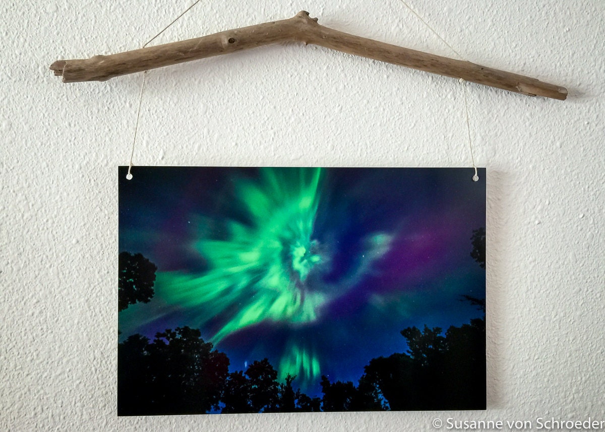 Northern Lights Photo Metal Print Night Photography Aurora Etsy