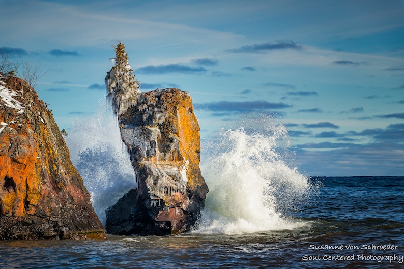 Nature Photography Ice Healing Art Tettegouche State Park Lake Superior North Shore Minnesota Blue Sky Winter Landscape Frozen Lake