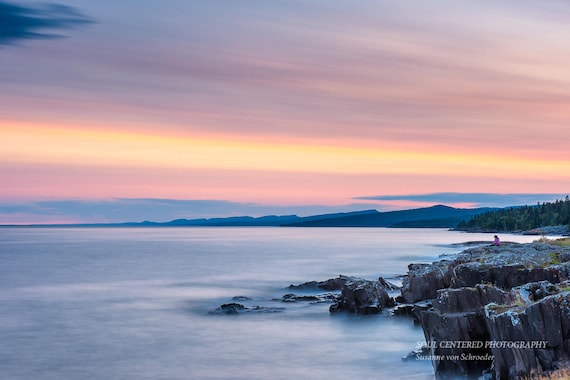 Lake Superior Sunset Nature Photography North Shore Grand Etsy
