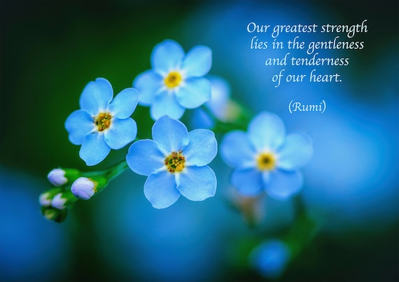 Rumi Quote Inspirational Poetry Greeting Card Blue | Etsy