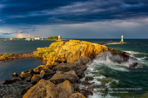 Great Lakes Photography Grand Marais Harbor Lake Superior Etsy