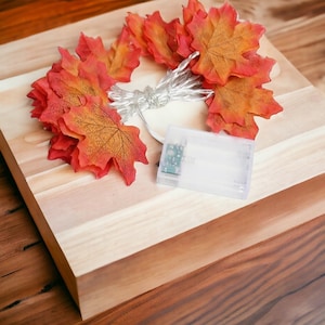 Autumn Garland, Fall Garland Fall Maple Leaf Garland Maple Leaves Fall Lights Maple Leaf Lighted Fall 7 foot  garland battery operated fairy