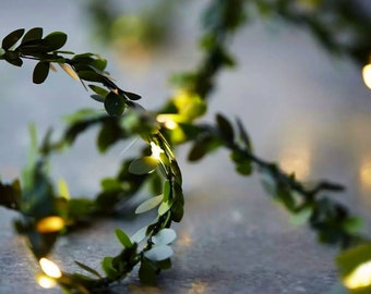 32 foot 10 M LEDs leaf garland SALE battery operated LED fairy string lights for rustic wedding decoration summer party holiday