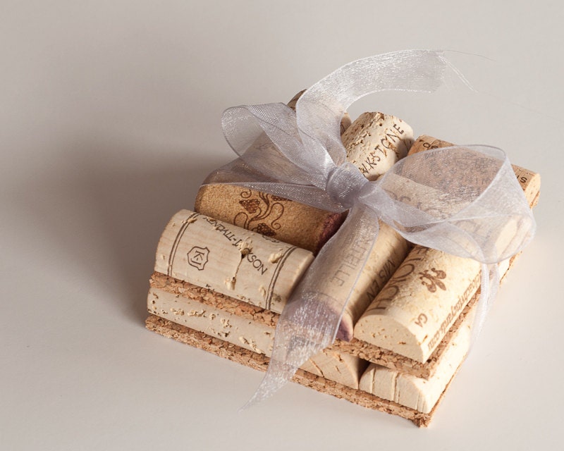 Wine Cork Coasters SET OF Two Wedding Favor Unique Wedding Etsy