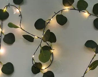 Eucalyptus Fairy Light Leaf garland 7 foot Garland Wedding Decorations Eucalyptus LED Weddings Decoration