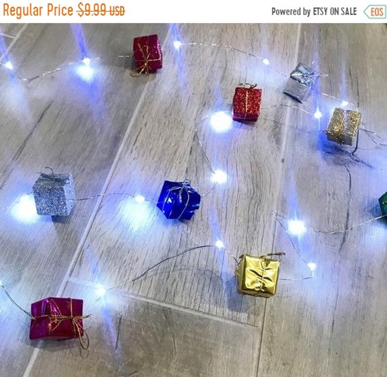 for birthday party decoration summer party holiday birthday garland led lights Birthday gift garland LED fairy string gift box lights