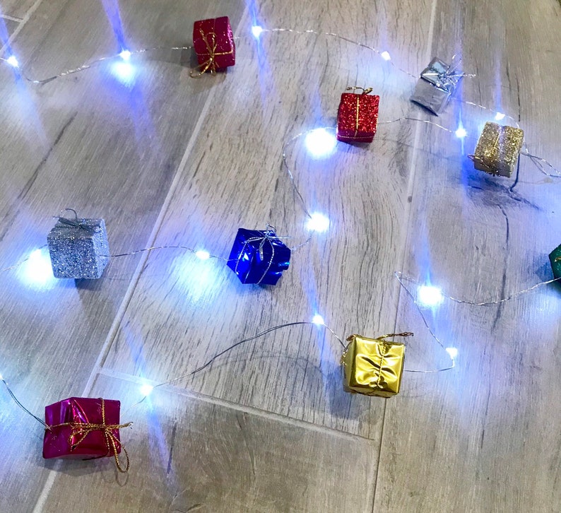 for birthday party decoration summer party holiday birthday garland led lights Birthday gift garland LED fairy string gift box lights