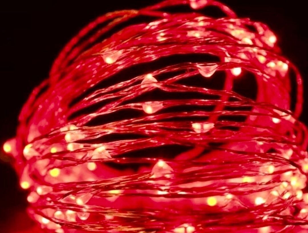 Red String Lights 7ft Red Fairy Lights Christmas Lights Etsy