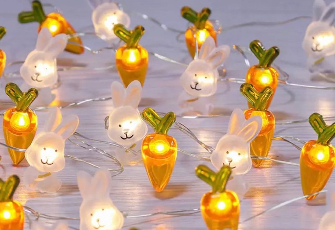 Easter Bunny String Lights Led Garland Lights 7 Foot LED Etsy