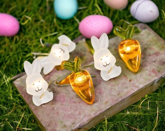 Easter Bunny string light 7 ft Easter garland battery operated LED fairy string lights for Easter Basket ideas and party decorations