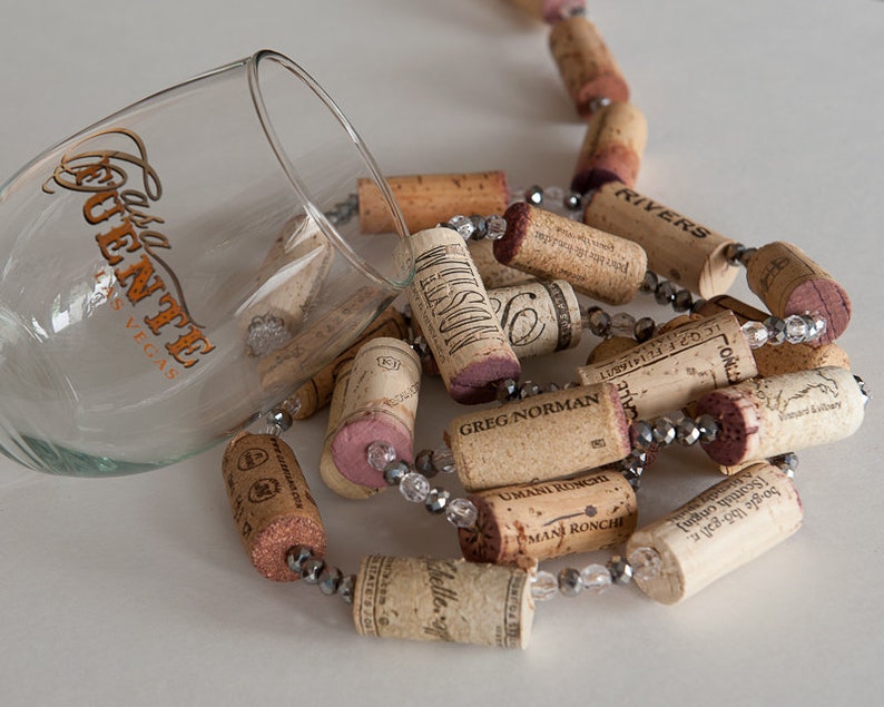 Wine Cork Christmas Garland Silver Garland Silver Christmas Etsy