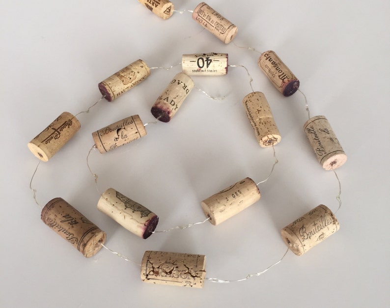 Christmas Garland Wine Cork Garland Christmas Lights Etsy