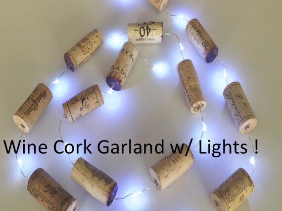 Christmas Lights Wine Cork Garland Christmas Tree Decor Etsy