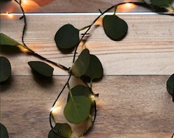 Eucalyptus String Light Garland 7 foot Garland Eucalyptus Wedding Decorations Eucalyptus LED Weddings Decoration