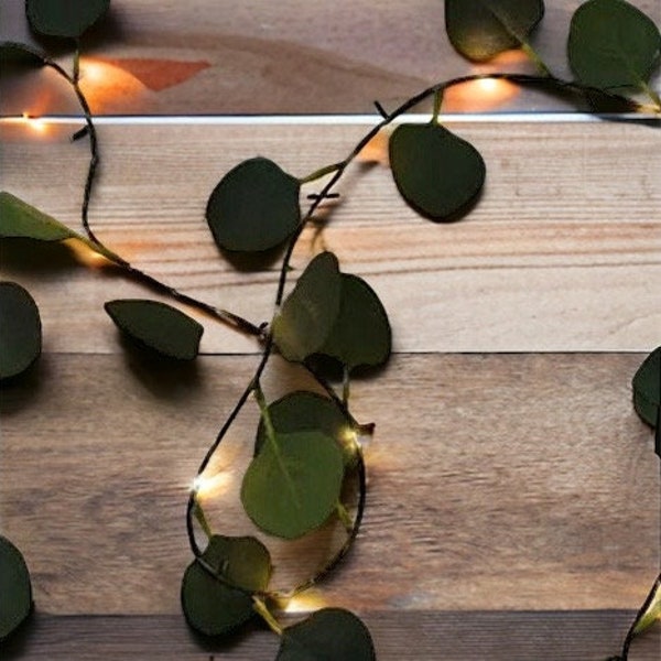 Eucalyptus String Light Garland 7 foot Garland Eucalyptus Wedding Decorations Eucalyptus LED Weddings Decoration