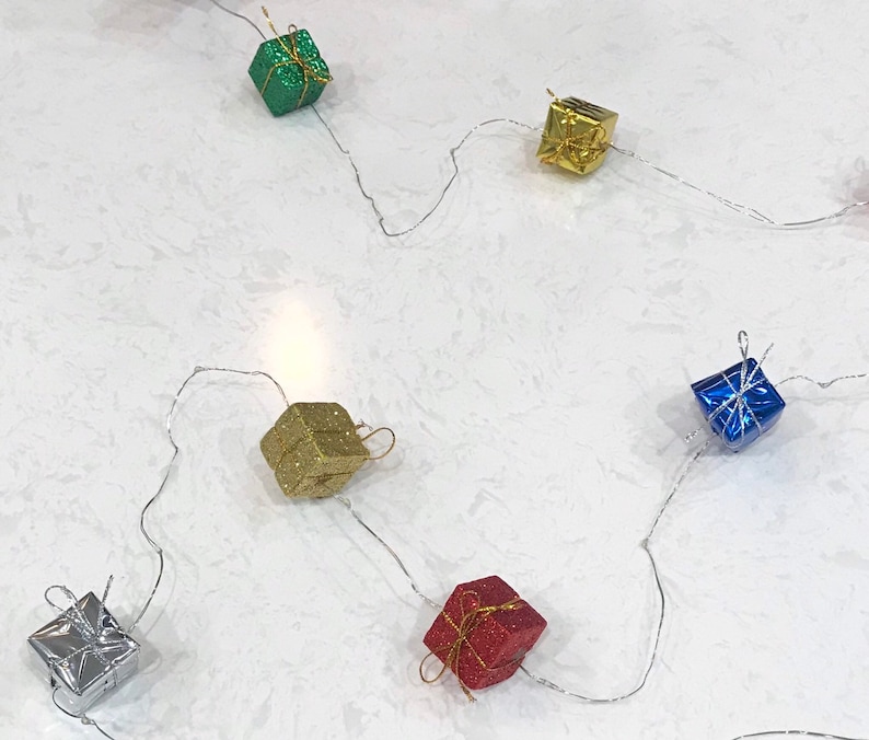 for birthday party decoration summer party holiday birthday garland led lights Birthday gift garland LED fairy string gift box lights