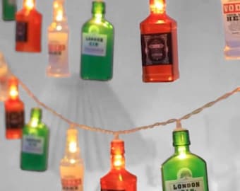 Alcohol Bottle String Lights: LED Bar Party Garland