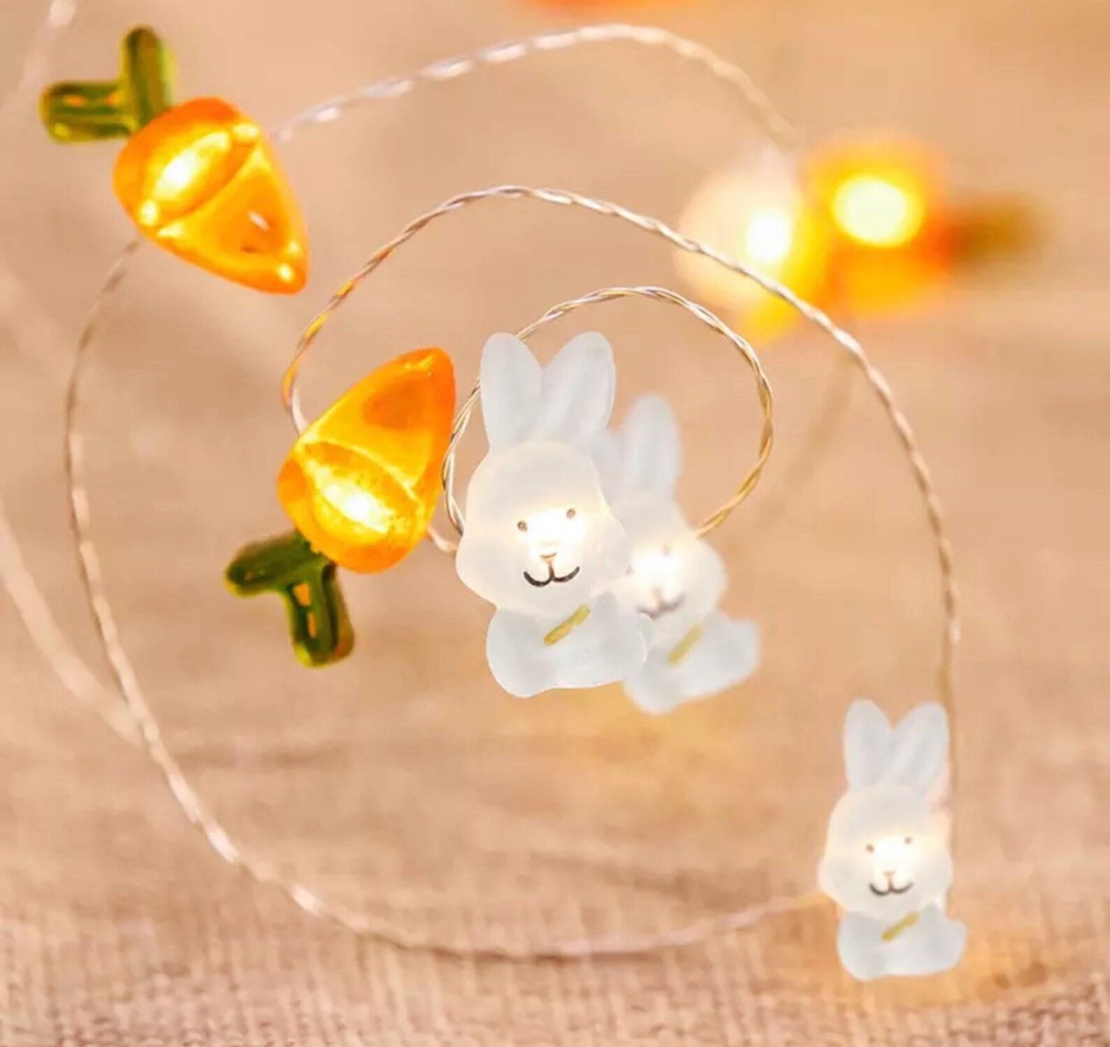 Easter Bunny String Lights Led Garland Lights 7 Foot LED Etsy