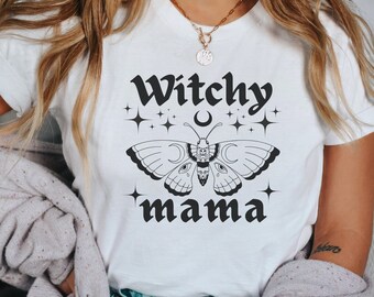 Witchy Mama T shirts, Celestial Moon TShirt, Nature Shirt, Mystic Moon Tee, Mystic Mama Tee, Goblincore T-Shirt, Mother's Day Gift for Mom