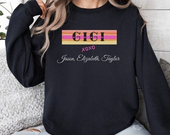 Personalized Gigi Sweatshirt, Custom Grandkid's Names, Mother's Day Gift for Gigi, Gigi Sweater, Plus Size Sweatshirt, Custom New Gigi Shirt