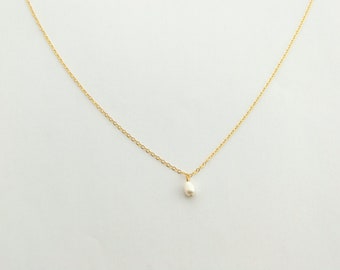 Real Freshwater Cultured Pearl Necklace, Wedding Gift for Grandma in Sterling Silver, 14k Gold Fill or 14k Rose Gold Fill