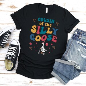 Custom Family Matching Silly Birthday Goose Shirts, One Year Old Birthday Goose Shirt, Personalized Funny First Birthday Silly Goose T-Shirt CUSTOM/Black