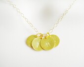 Gold Monogram Necklace | Tiny Gold Disc Necklace | 14k gold fill | Personalized Jewelry |  Four Gold Discs | Mom of 4 kids | Family Necklace