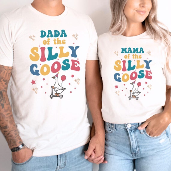 Custom Family Matching Silly Birthday Goose Shirts, One Year Old Birthday Goose Shirt, Personalized Funny First Birthday Silly Goose T-Shirt