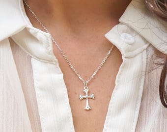 Cross Necklace - 925 Sterling Silver Christian Jewelry