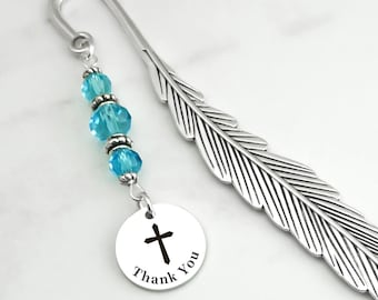 Catholic Teacher Appreciation Bookmark: Custom Beaded Christian Stationary