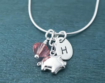 Pig Necklace: Personalized 925 Sterling Silver Animal Jewelry for Girls and Women