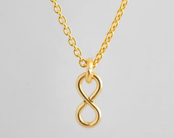 Gold Infinity Necklace: Dainty 14k Gold Filled Infinity Charm Jewelry