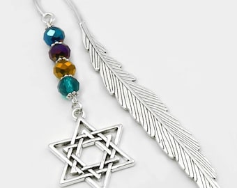 Star of David Beaded Bookmark: Magen Star, Jewish Gift