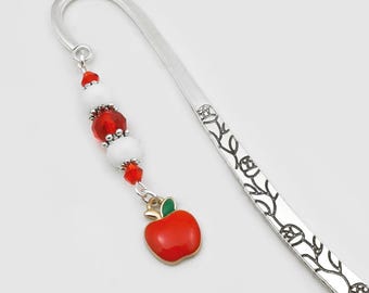 Red Apple Charm Bookmark: Teacher Appreciation Gift