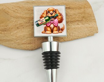 Dog Mom Wine Bottle Stopper Stainless Steel Engraved Gifts for Wine Lovers Affordable Funny Mother's Day Gift for Mom Dog Lover