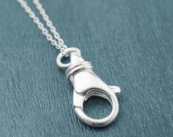 Sterling Silver Lanyard Necklace: ID Badge or Ring Holder Jewelry