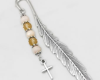 Cross Beaded Bookmark: Religious Gift
