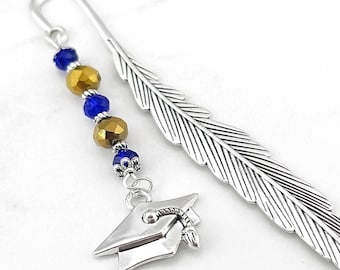 Graduation Bookmark: Grad Cap Charm Beaded Book Marker, 2026 Graduate Gifts