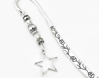 Star Bookmark: Beaded Metal Charm Book Marker