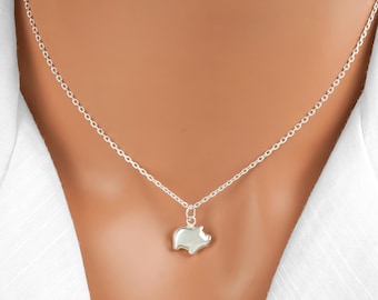 Pig Necklace - 925 Sterling Silver Pig Jewelry - Small Pig Pendant - Pig Gifts - Dainty Pig Charm Necklace