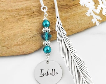 Custom Name Bookmark: Personalized Book Lover Gift, Charm Beaded Book Marker