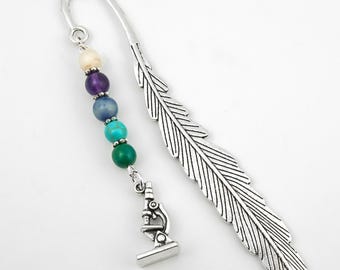 Microscope Charm Bookmark - Biology Gifts for Science Teachers and Scientists