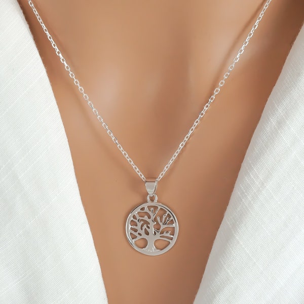 925 Sterling Silver Tree Necklace - Unisex Tree of Life Pendant - Pure 925 Sterling Silver Tree Jewelry