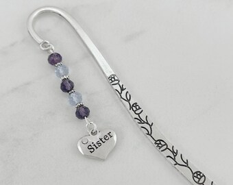 Sister Bookmark - Sister Charm - Unique Bookmarks - Sister Gift Ideas - Tibetan Silver Charm Bookmark