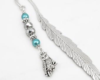 Owl Bookmark - Beaded Metal Charm Bookmark - Graduation Gift for Teacher End of Year Gifts - Unique Bookmarks - Teacher Gifts - Owl Gifts