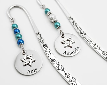 Personalized Star of David Bookmark: Engraved Jewish Faith Gifts for Teachers and Book Lovers
