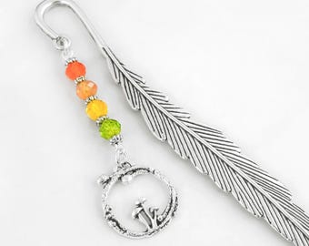 Mushroom Charm Bookmark: Beaded Cottagecore Gift Ideas