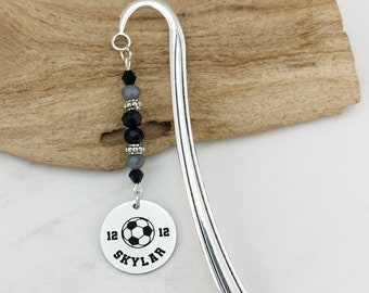 Soccer Bookmark with Name, Soccer Coach Gift, Soccer Team Gifts, Soccer Gifts, Engraved Personalized Retirement Gifts for Soccer Players