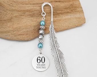 60 Years Young Bookmark: Beaded 60th Birthday Gift for Men and Women