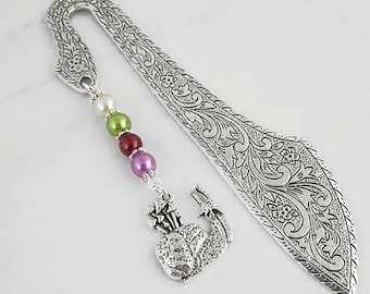 Snail Bookmark - Cute Woodland Snail Bookmark, Silver Insect Charm Bookmark, Cottagecore Gift Ideas for Snail Lovers, Snail Gifts